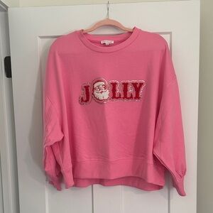 Pink Jolly Santa Sweatshirt